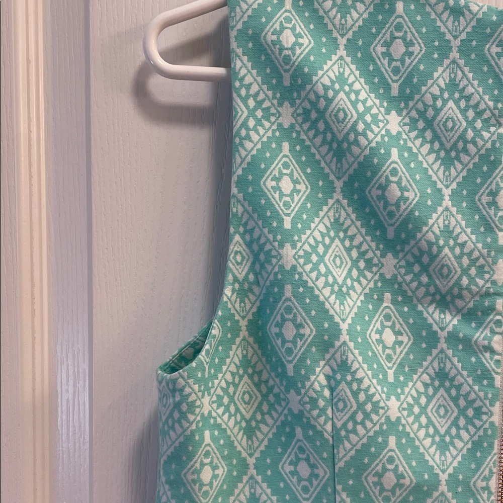 Southern Tide Turquoise Geometric Dress - Picture 5 of 7